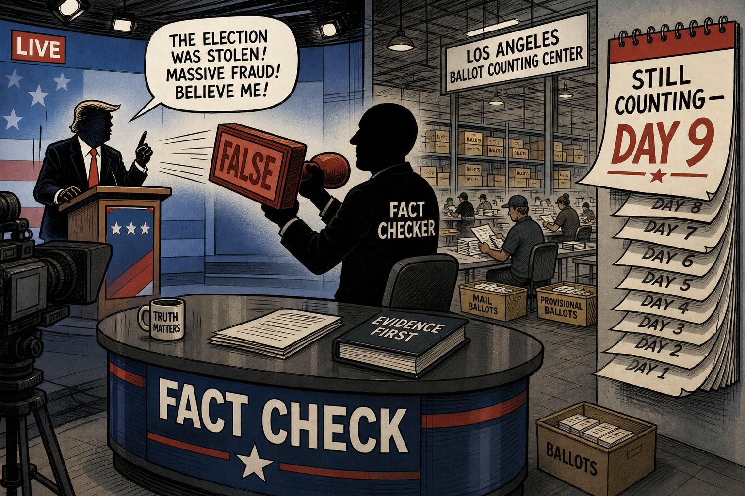 CNN Sent Its Trump Fact-Checker to Frame LA's Slow Count