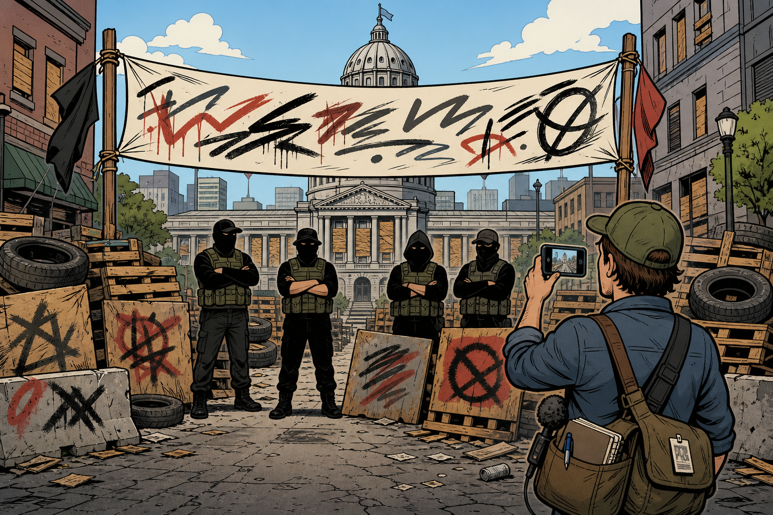 Madison Let an 'Autonomous Zone' Take Over a City Block. Its Security Detail Just Threatened to Kill a Journalist.