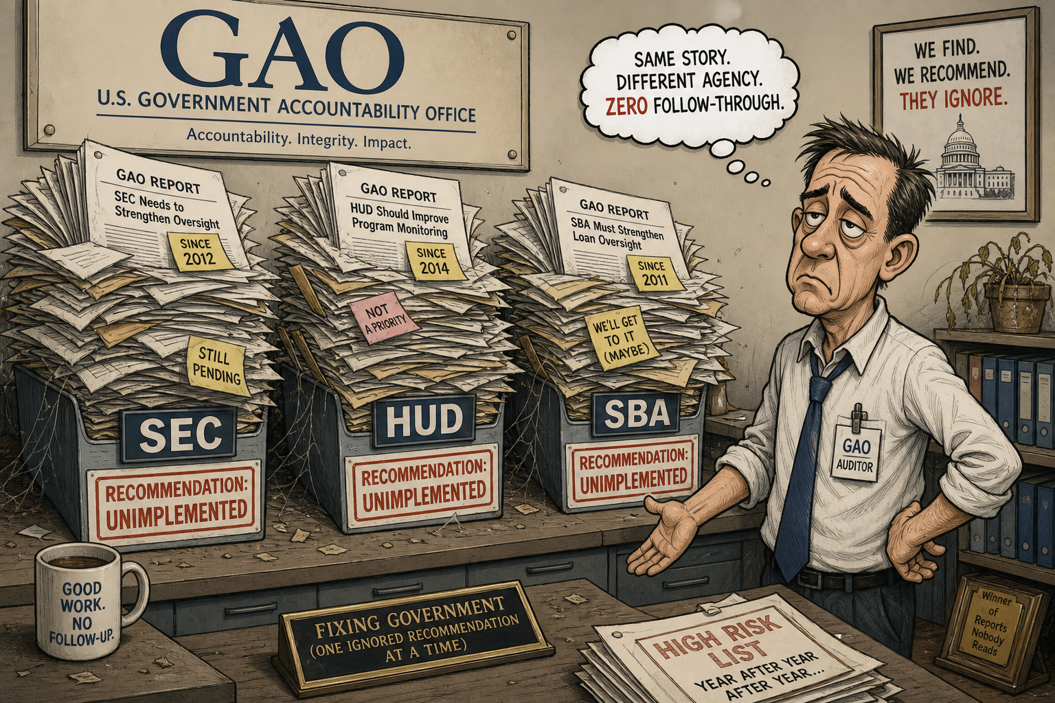 The Auditor Keeps Telling the SEC, HUD, and SBA How to Stop Losing Money — and They Keep Not Doing It