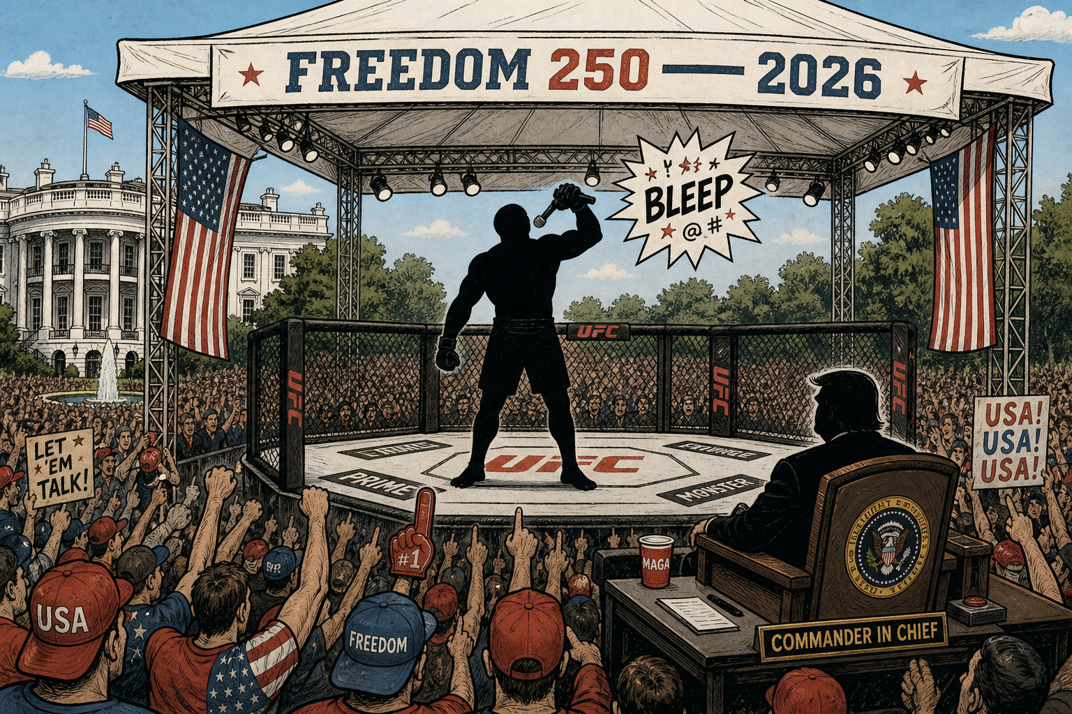 A UFC Fighter Won at the White House — Then Ended His Interview With a Slur Aimed at Michelle Obama