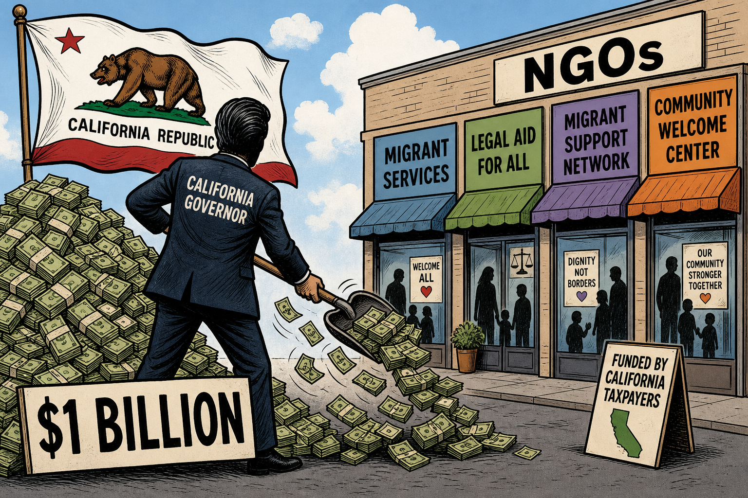 Gavin Newsom Spent Nearly a Billion Dollars Subsidizing the Migrant Machine