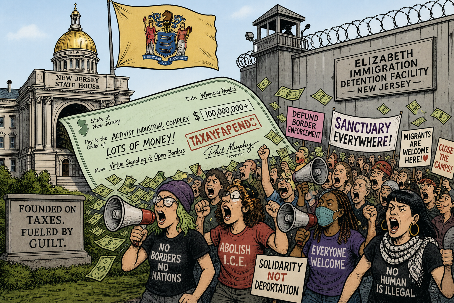 New Jersey Taxpayers Paid $370,000 to an Anti-ICE Group Now Fomenting Chaos Outside a Federal Detention Facility