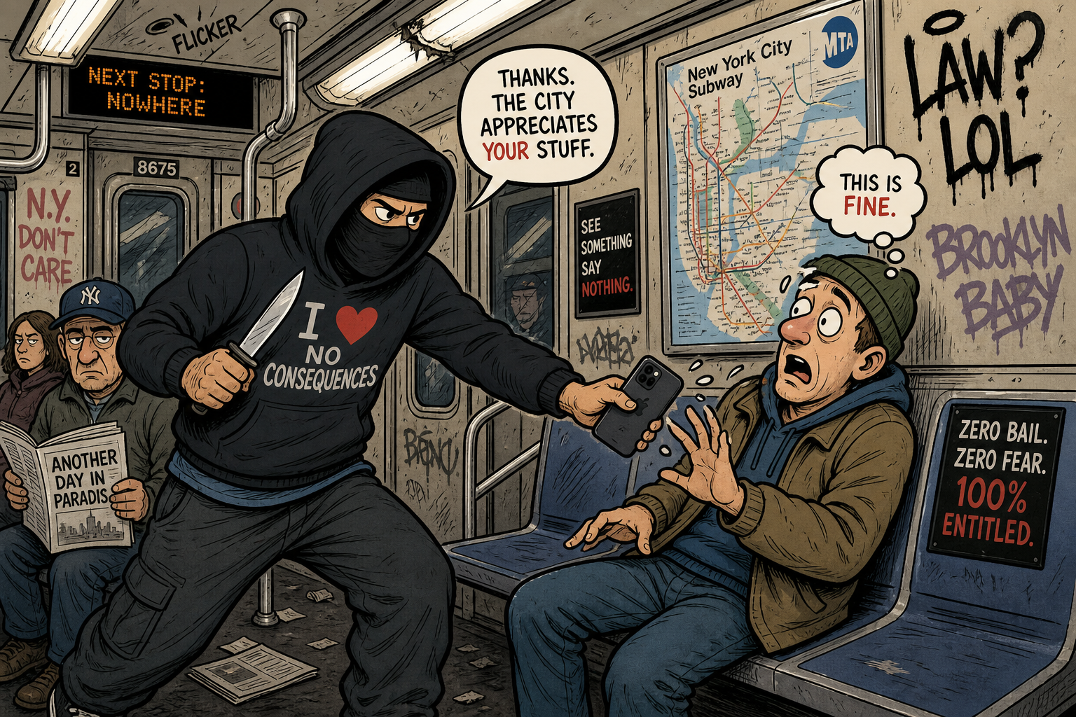A Knife to the Back, a Phone Gone in Seconds. The Robbery Surge NYC's Subway Can't Shake.