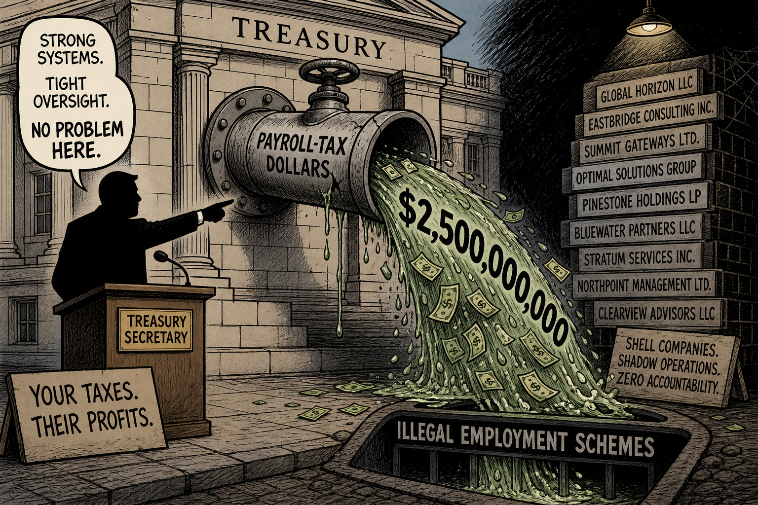 Banks Flagged $2.5 Billion in Payroll Tax Fraud in 2025. Treasury Says Illegal Hiring Schemes Built It.