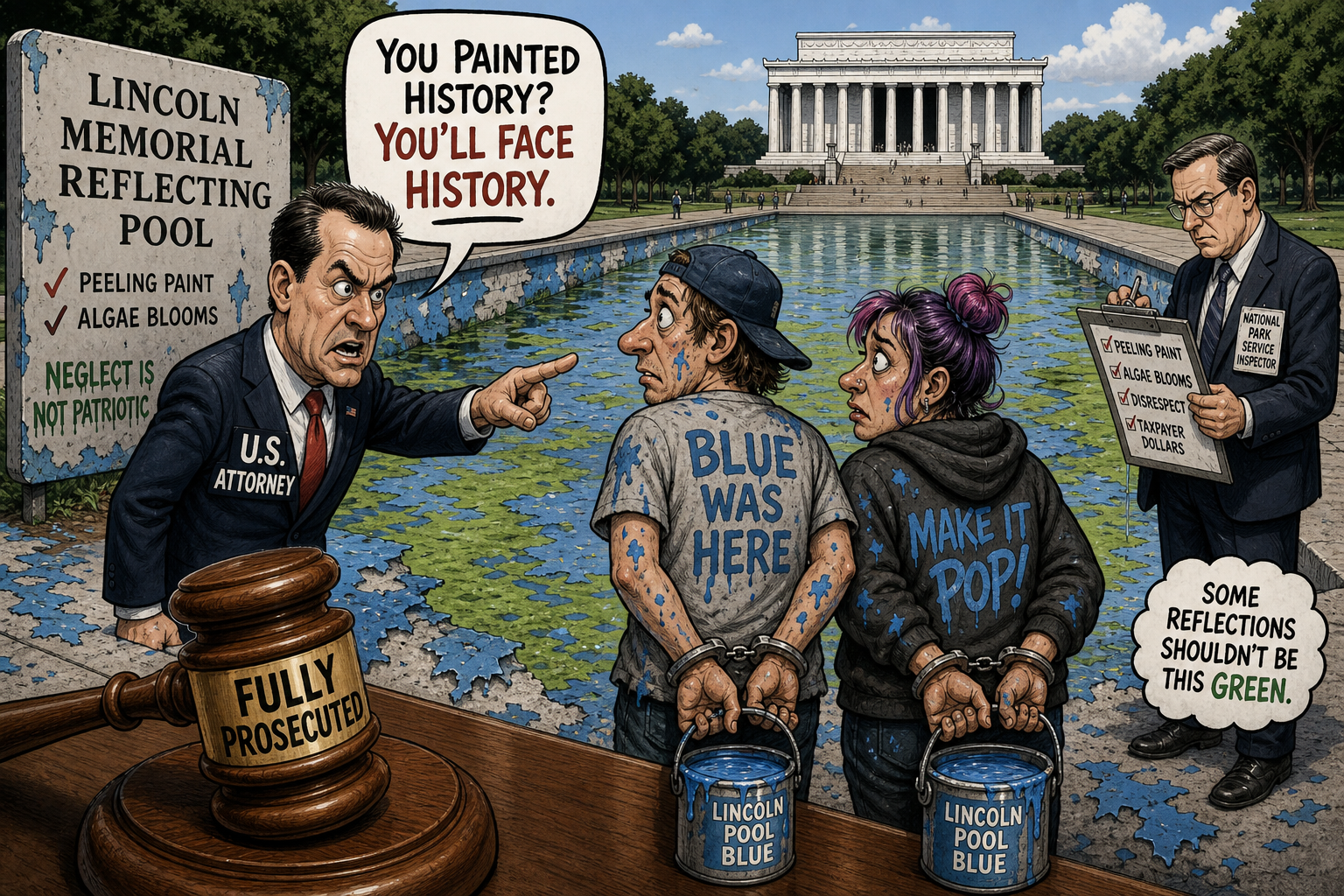Five Arrested, Five Ticketed at the Lincoln Memorial Reflecting Pool — Pirro Vows Full Prosecution