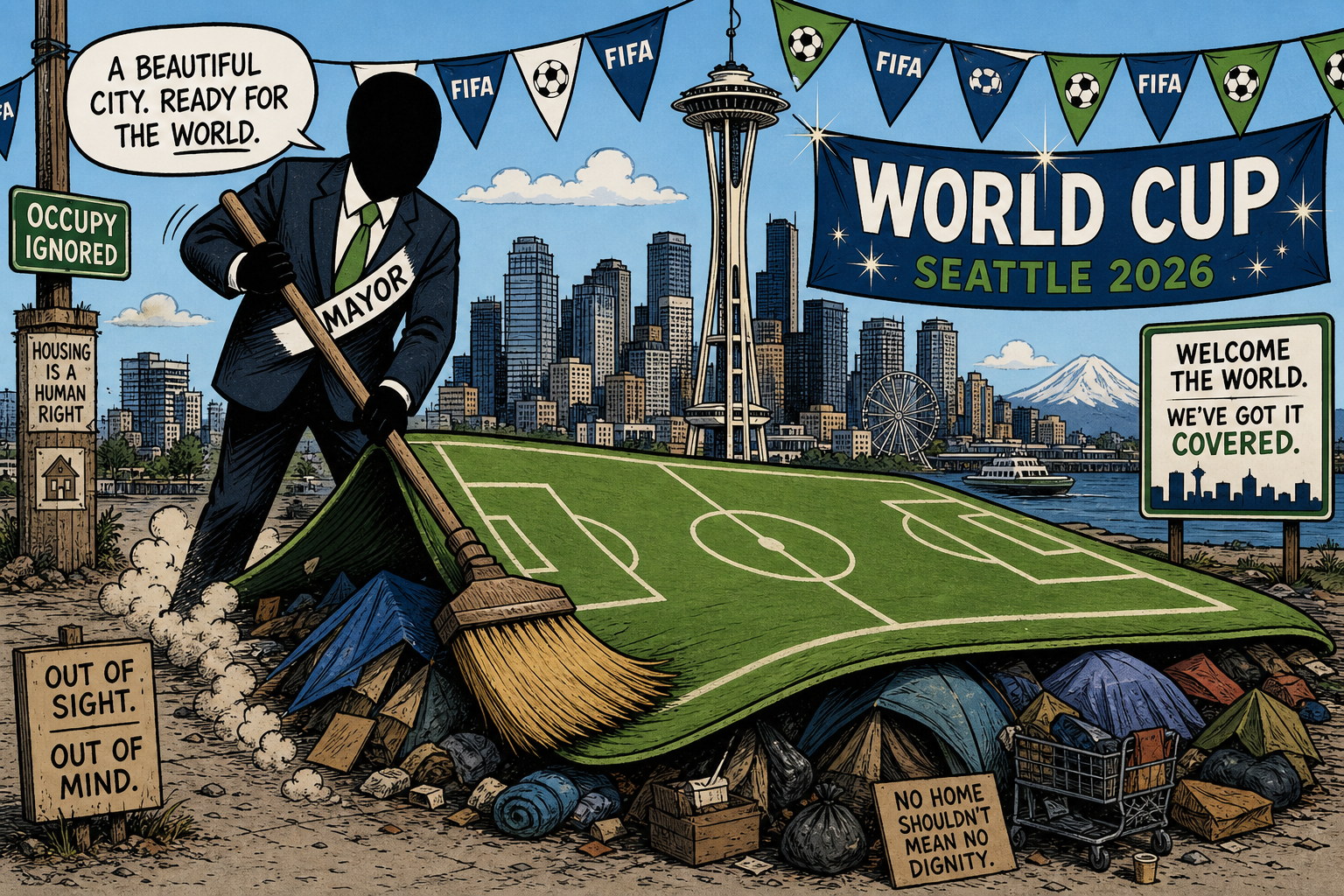 Seattle Couldn't Clear Its Streets for Residents. For the World Cup Cameras, It Found a Way.