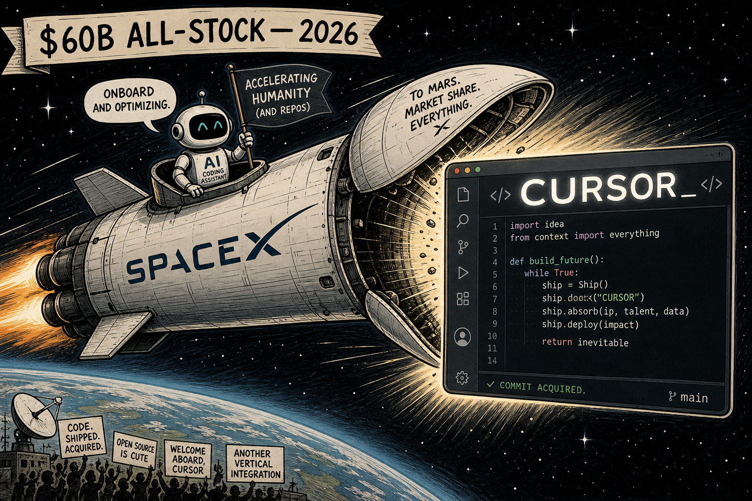 SpaceX to Buy AI Coding Startup Cursor (Anysphere) for $60 Billion