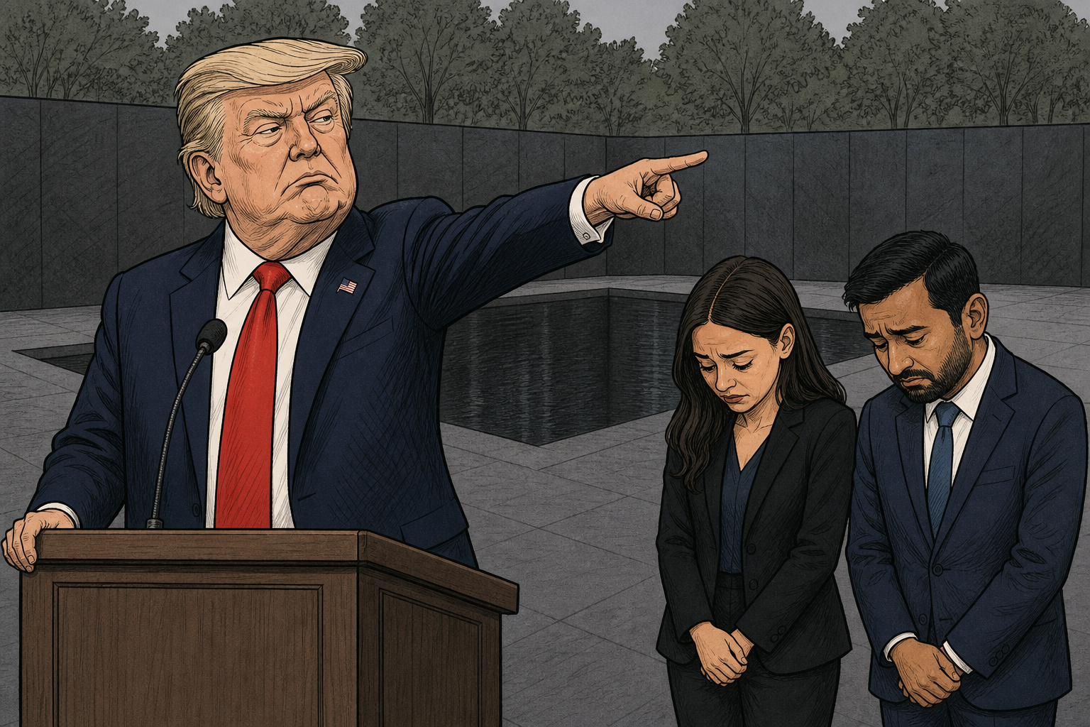 Trump Blasts Mamdani and AOC Over 'Inappropriate' 9/11 Memorial Behavior