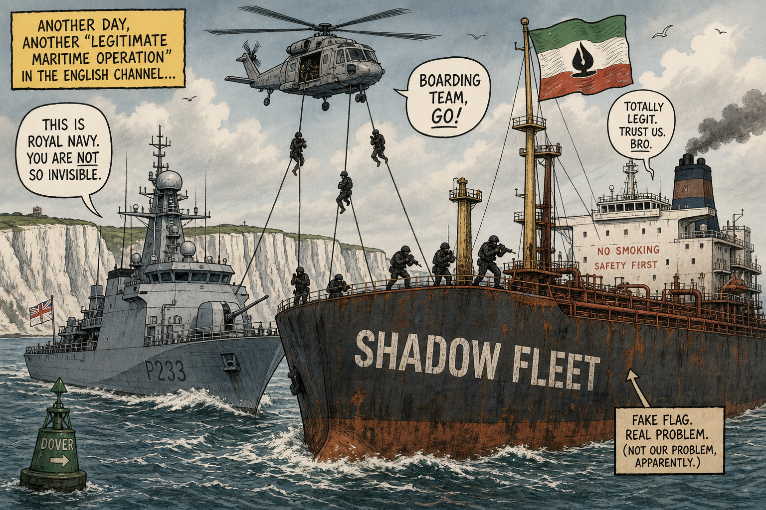 Royal Marines Storm the Smyrtos: Britain Leads Its First English Channel Shadow-Fleet Seizure