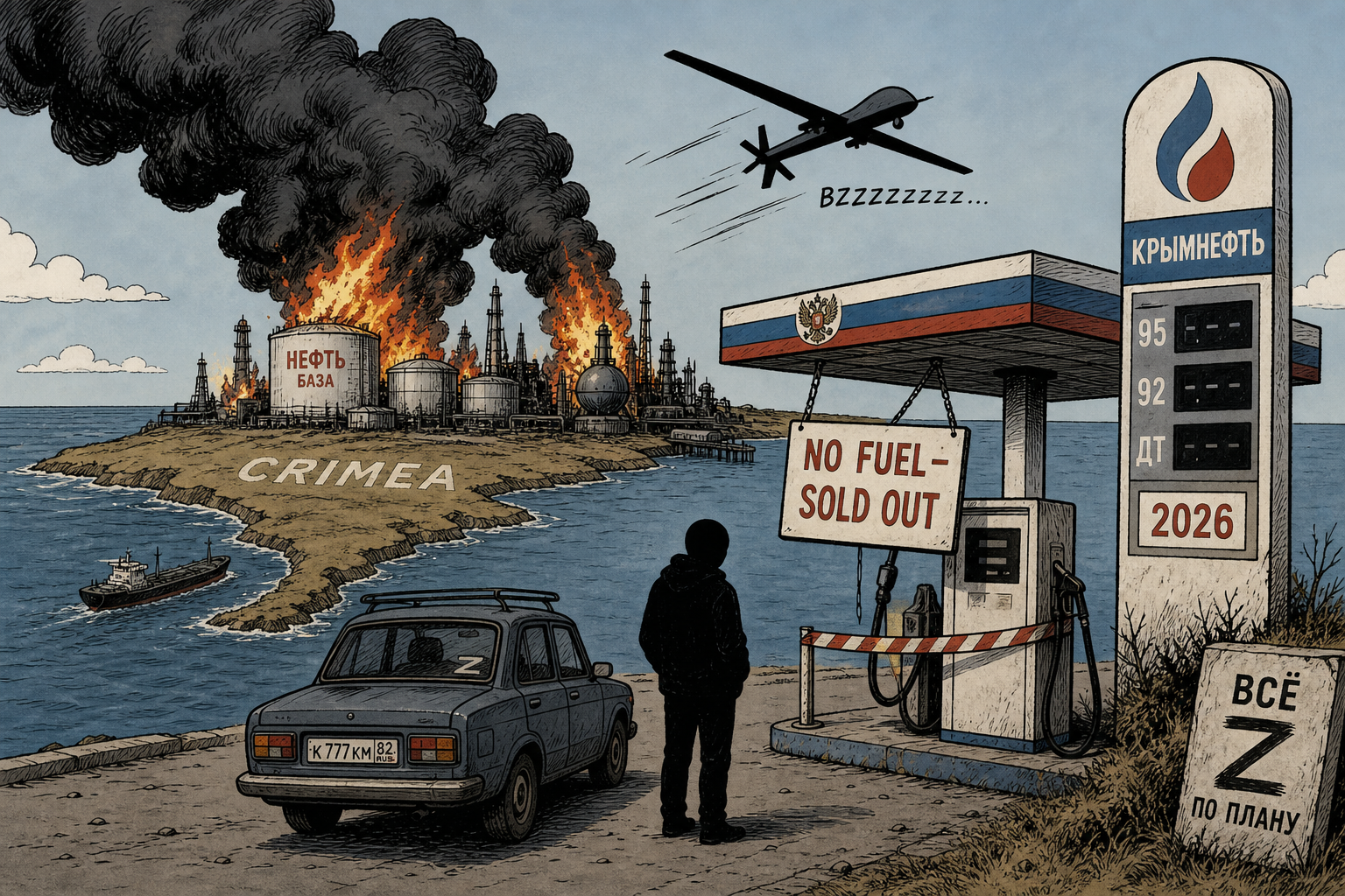 Ukraine Hit Russia's Oil Lifeline to Crimea — and the Peninsula Ran Out of Fuel