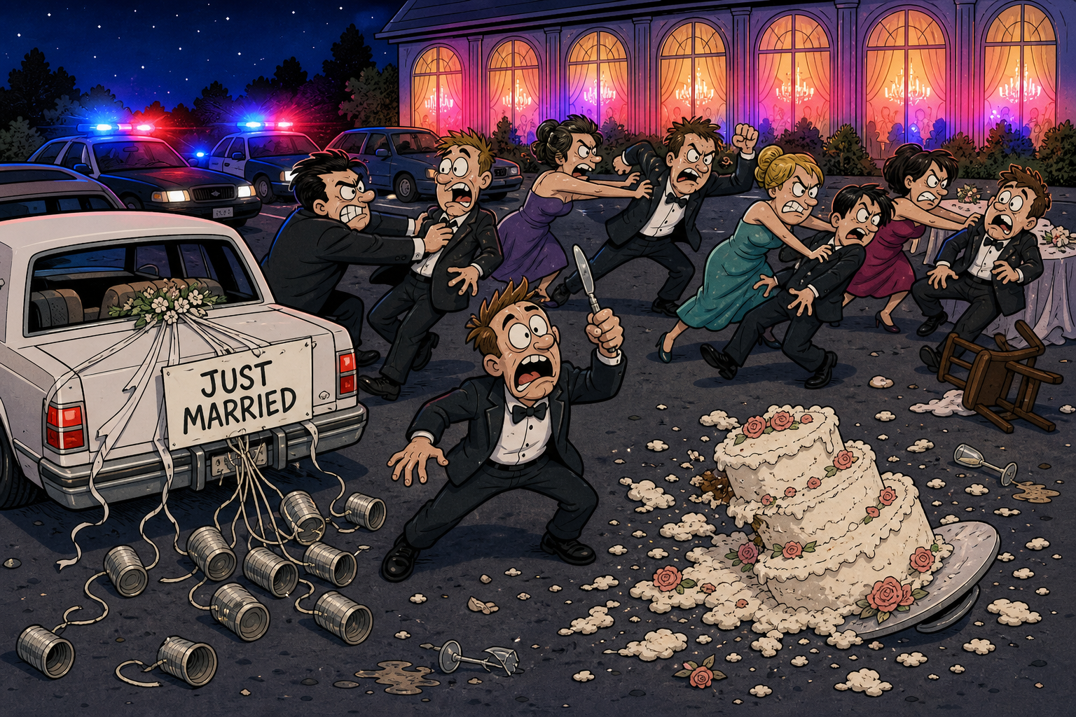 A Wedding in Westlake, Ohio Ended in a Parking-Lot Brawl. One Guest Allegedly Pulled a Butter Knife on the Crowd.