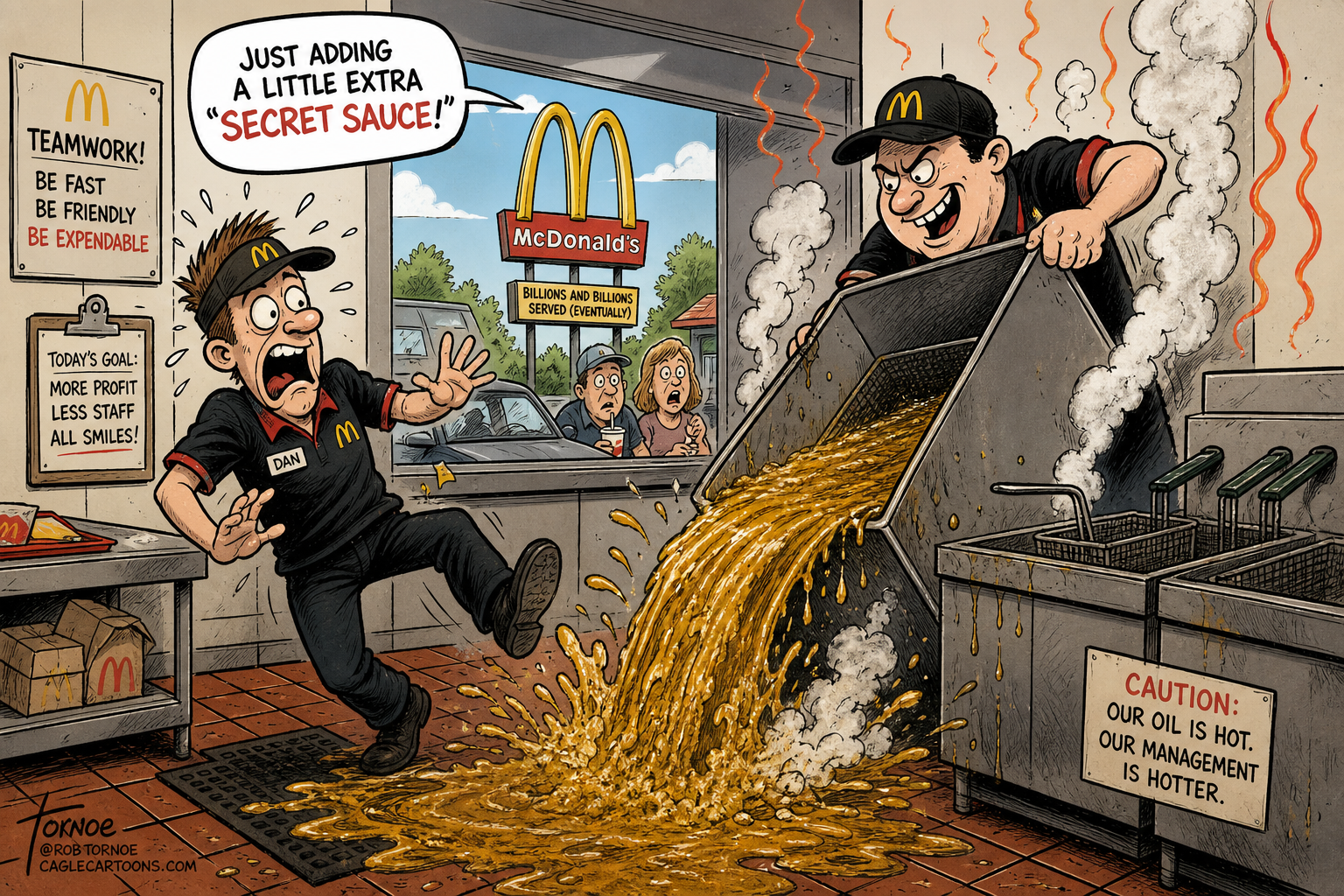 A McDonald's Manager Was Counting the Cash. A Coworker Allegedly Doused Him in Scorching Oil.
